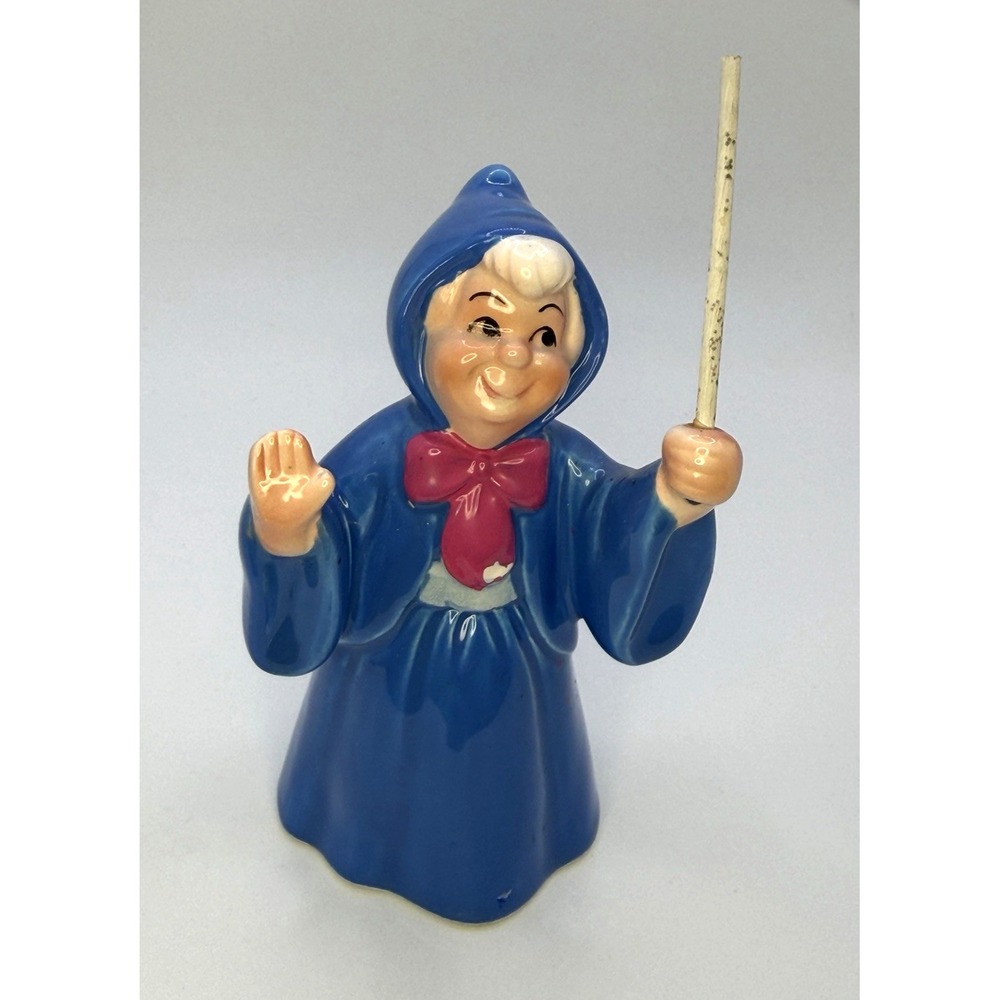 Vintage Disney Cinderella Fairy Godmother Figurine Japan 4" Porcelain